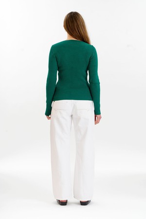 WASABI Organic Cotton Rib Knit Top - Green from KOMODO