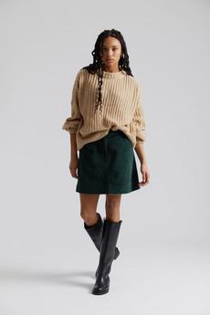LEONI - Organic Cotton Cord Miniskirt Soft Ivy via KOMODO
