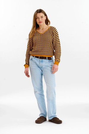 CLOVER Organic Cotton Pointelle Jumper - Mustard from KOMODO