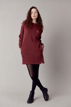 ELARA - Organic Cotton Sweat Dress Walnut Brown via KOMODO