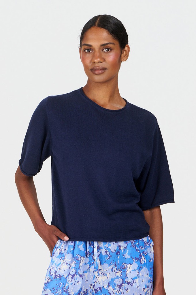CAMILLE Organic Ramie Cotton Tee - Navy from KOMODO