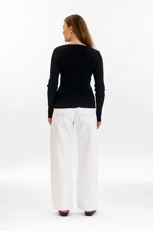 WASABI Organic Cotton Rib Knit Top - Black from KOMODO