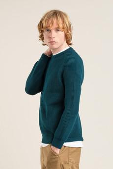 SERGIO - Mens Organic Cotton Jumper Teal via KOMODO