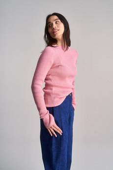 WASABI - Organic Cotton Rib Jumper - Pink via KOMODO