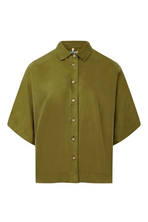 KIMONO - Cupro Shirt - Army Green from KOMODO