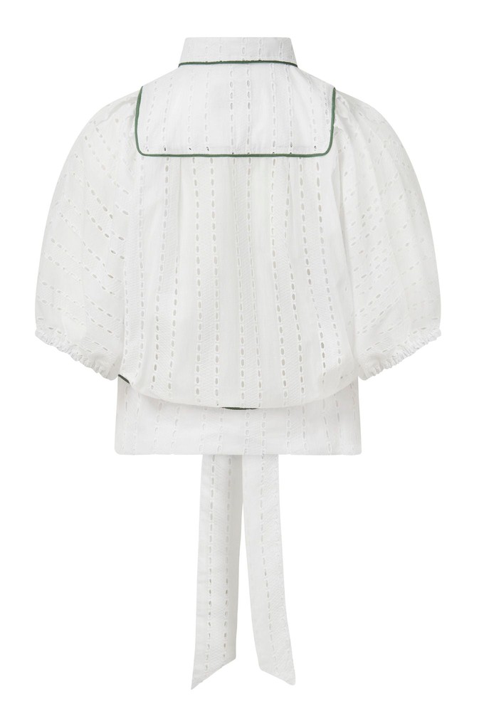 MAGIC - Organic Cotton Broderie Anglaise Blouse - White from KOMODO MAGIC - Organic Cotton Broderie Anglaise Blouse - White from KOMODO