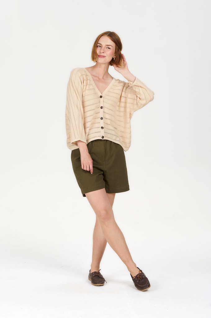 MALI Organic Ramie Cotton Batwing Cardigan - Sand from KOMODO