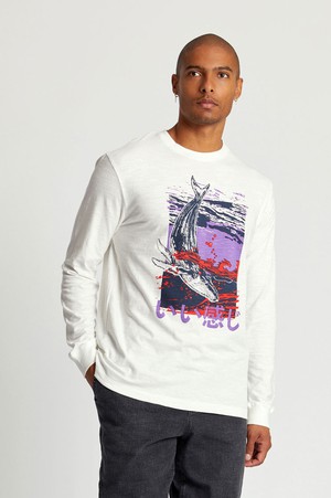 HAKON WHALE - Organic Cotton Tee Off White from KOMODO