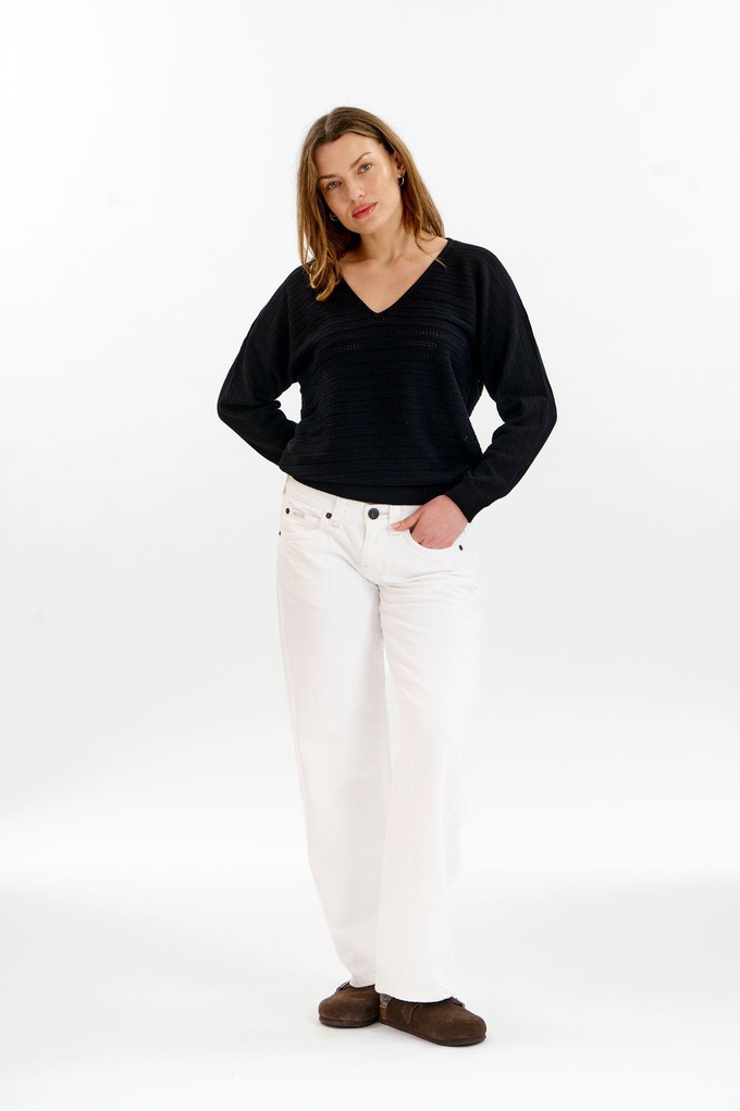 PIA Organic Cotton Pointelle Jumper - Black from KOMODO