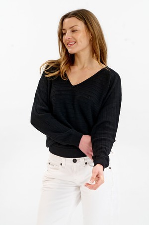 PIA Organic Cotton Pointelle Jumper - Black from KOMODO