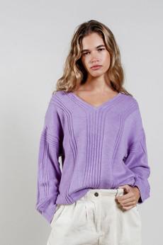 ANYA  Fine Merino Wool Jumper - Lavender via KOMODO