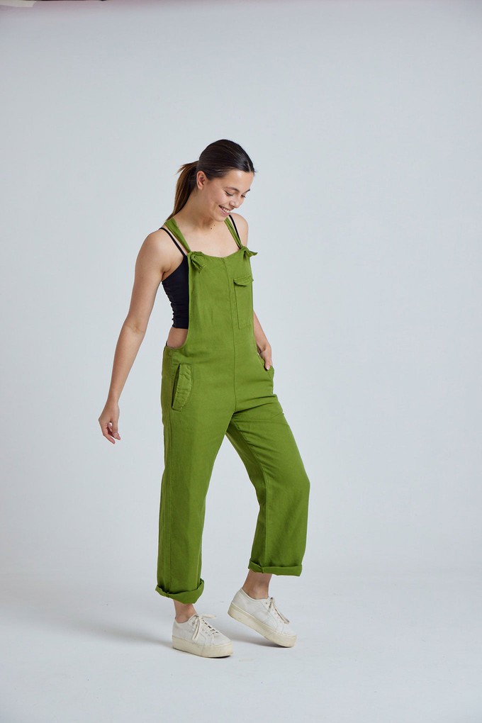 MARY-LOU Green - Organic Cotton Dungaress by Flax & Loom from KOMODO