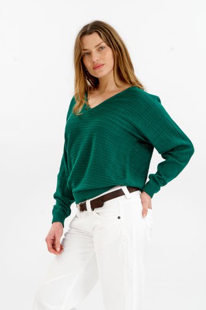 PIA Organic Cotton Pointelle Jumper - Green from KOMODO