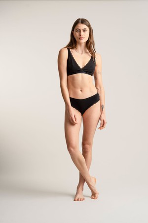 PALOMA Lace Briefs - GOTS Organic Cotton Black from KOMODO