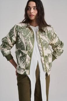 VIVI - Organic Cotton Bomber Print - Green Wave via KOMODO