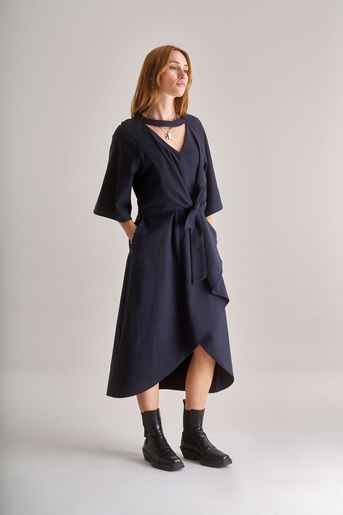 VIVIENNE Cotton Tencel Dress - Navy from KOMODO