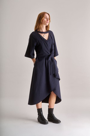 VIVIENNE Cotton Tencel Dress - Navy from KOMODO
