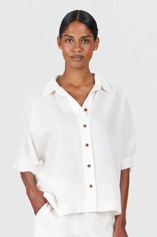 KIMONO Tencel Linen Shirt - White via KOMODO