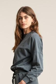 DAWN GOTS Organic Cotton Sweat - Washed Black via KOMODO