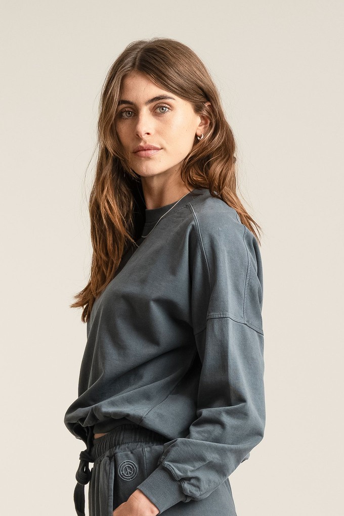 DAWN GOTS Organic Cotton Sweat - Washed Black from KOMODO