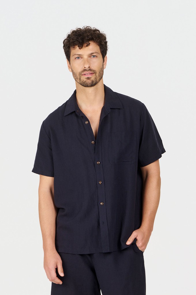LOYLE Tencel Linen Shirt - Navy from KOMODO