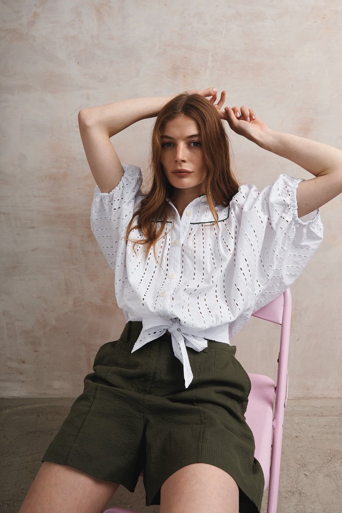 MAGIC - Organic Cotton Broderie Anglaise Blouse - White from KOMODO MAGIC - Organic Cotton Broderie Anglaise Blouse - White from KOMODO