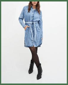 Mara Denim Hemdkleid via Kuyichi