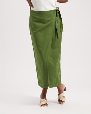 Hanna Leinen Wrap Skirt from Kuyichi