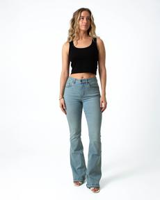 Lisette Flare Overdye Ripped Hem via Kuyichi