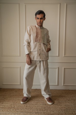 Materiality Pleated Straight Pants from Lafaani