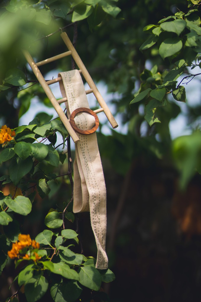 Wide Belt with Wooden Buckle from Lafaani