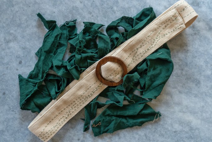 Wide Belt with Wooden Buckle from Lafaani