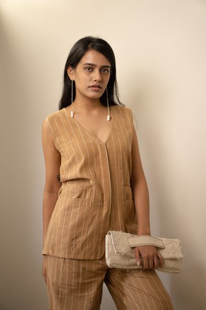 Materiality Long Vest from Lafaani