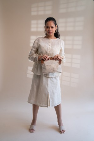 Dawning Peplum Blouse & Flared Skirt Set from Lafaani