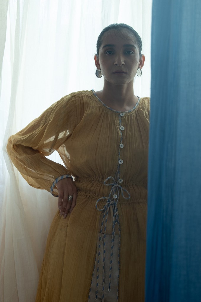 AY Chanderi Ruched Overlay from Lafaani