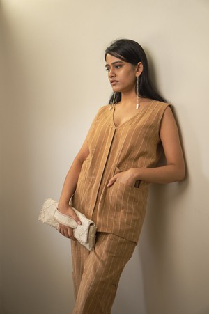 Materiality Long Vest from Lafaani