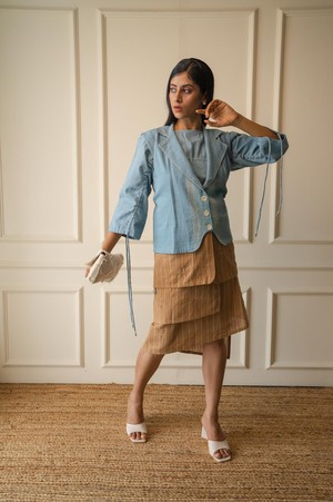 Materiality Sleeveless Cropped Jacket from Lafaani