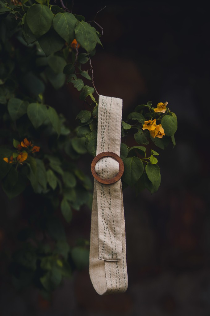 Wide Belt with Wooden Buckle from Lafaani