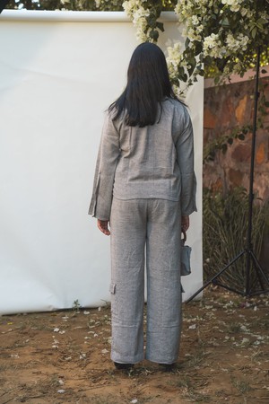 Sonder Pleated Sleeve Blouse & Patch Pocket Pants from Lafaani