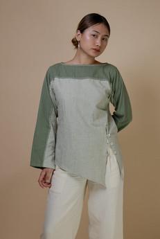 Meadows Asymmetric Blouse via Lafaani