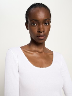 Langarmshirt mit Spitzenkante (GOTS) from LANIUS