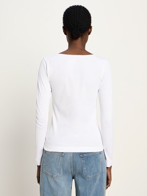 Langarmshirt mit Spitzenkante (GOTS) from LANIUS