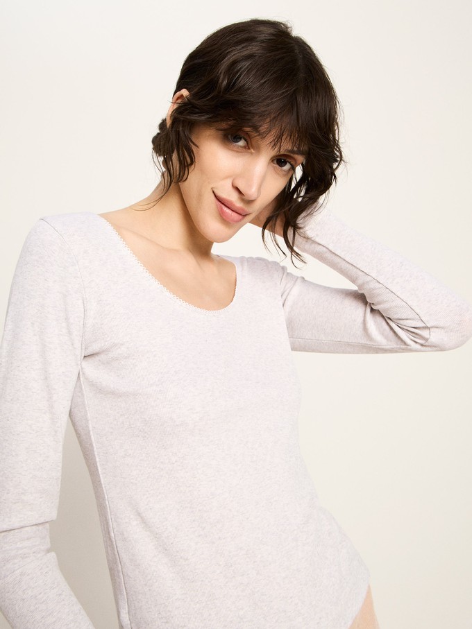 Langarmshirt mit Spitzenkante (GOTS) from LANIUS