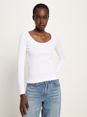 Langarmshirt mit Spitzenkante (GOTS) from LANIUS