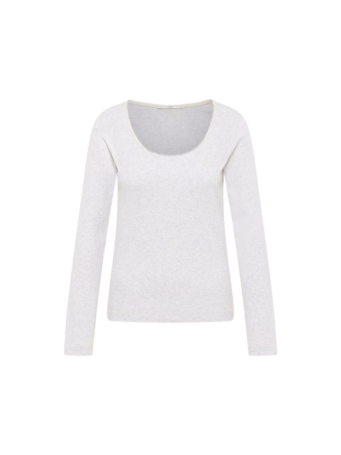 Langarmshirt mit Spitzenkante (GOTS) from LANIUS