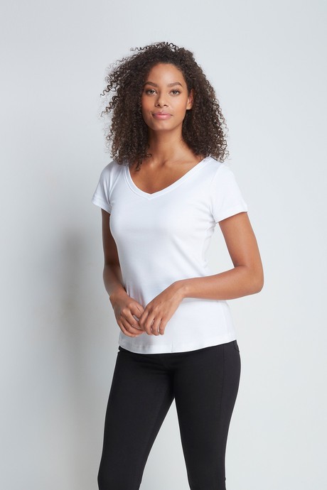 V Neck Cotton Modal Blend T-shirt from Lavender Hill Clothing