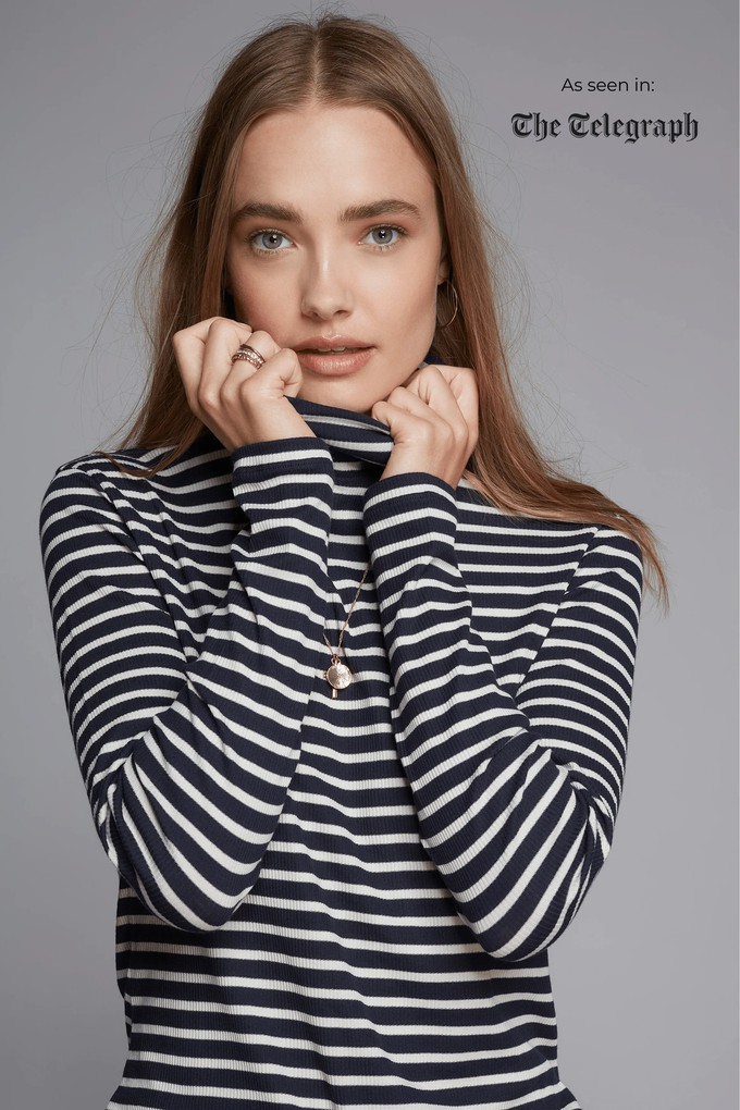 Striped Cotton Roll Neck from Lavender Hill Clothing