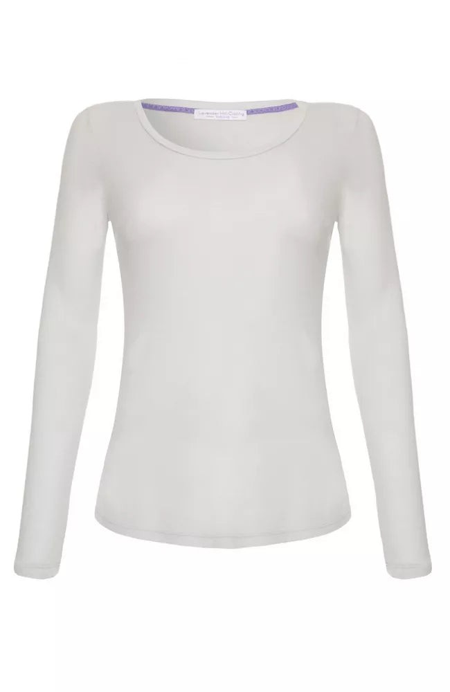 Long Sleeve Scoop Neck Cotton Modal Blend T-shirt from Lavender Hill Clothing