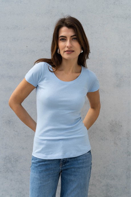 Scoop Neck Cotton Modal Blend T-shirt from Lavender Hill Clothing