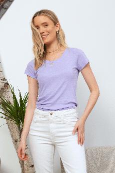 Scoop Neck Cotton Modal Blend T-shirt via Lavender Hill Clothing